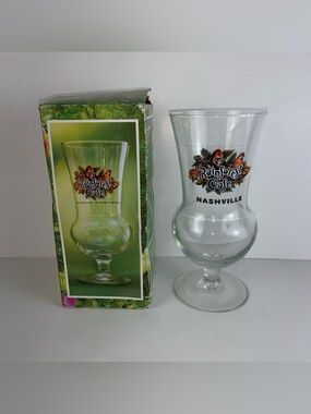 Rainforest Cafe  Nashville souvenir Drinking Glass with Box ~ 8" Tall ~